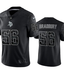 Garrett Bradbury 56 Minnesota Vikings Black Reflective Limited Jersey - Men