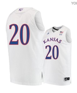 Garrett Luinstra 20 Kansas Jayhawks Basketball Youth Jersey - White