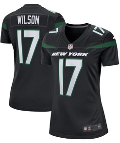 Garrett Wilson 17 New York Jets Women's Alternate Game Player Jersey - Stealth Black