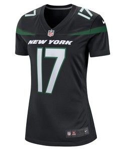 Garrett Wilson 17 New York Jets Women's Alternate Game Player Jersey - Stealth Black