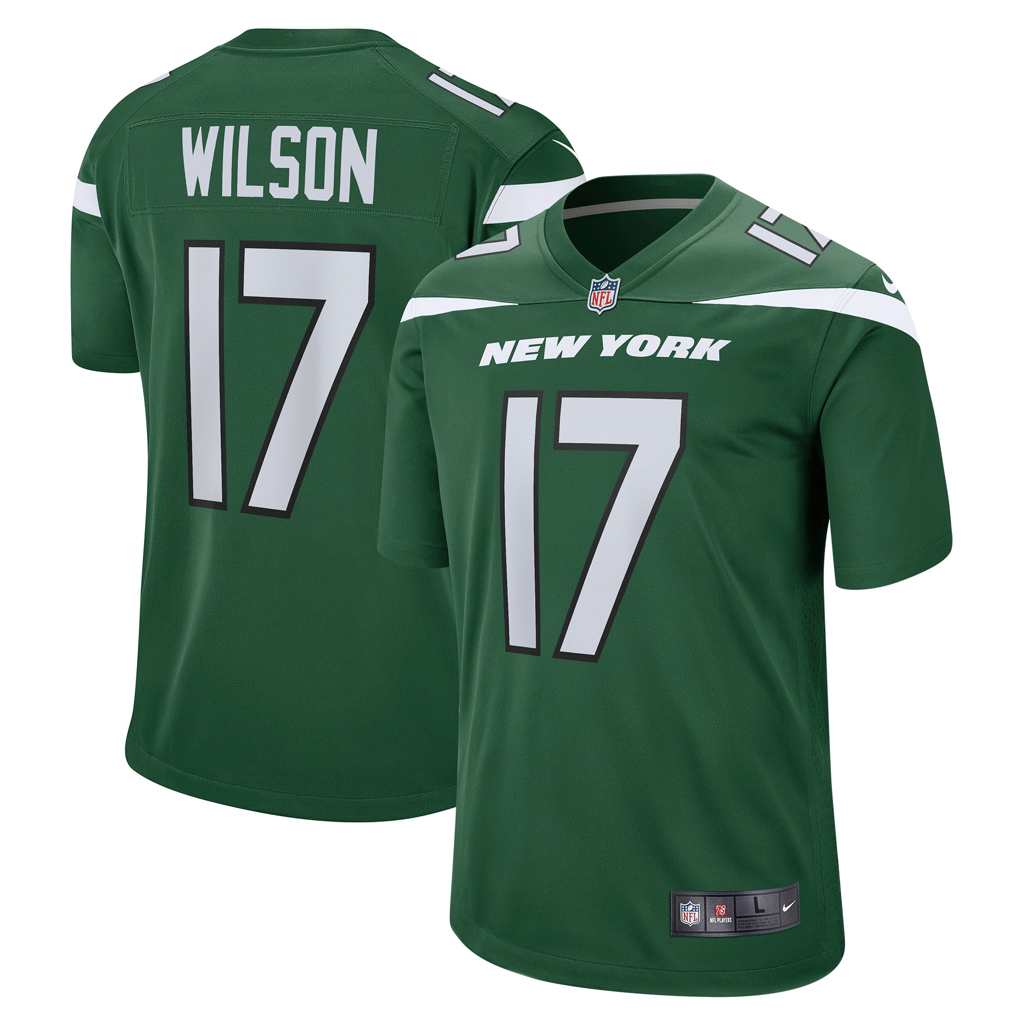 Garrett Wilson New York Jets 2022 Nfl Draft First Round Pick Player Game Jersey - Gotham Green