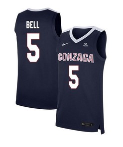 Gary Bell 5 Gonzaga Bulldogs Elite Basketball Men Jersey - Navy