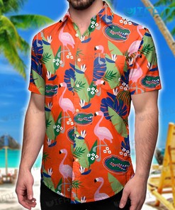 Gators Hawaiian Shirt Flamingo Tropical Leaf Florida Gators Gift