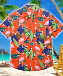 Gators Hawaiian Shirt Flamingo Tropical Leaf Florida Gators Gift