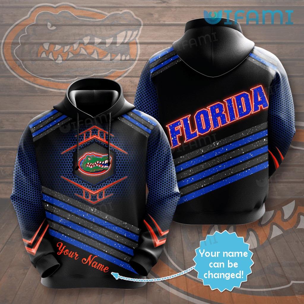 Gators Hoodie 3D Custom Name Hexagon Pattern Florida Gators Gift Ver 1