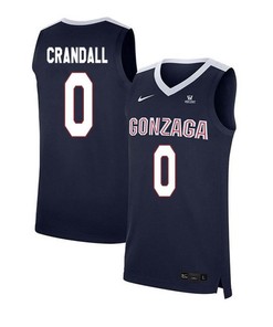 Geno Crandall 0 Gonzaga Bulldogs Elite Basketball Men Jersey - Navy