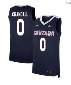 Geno Crandall 0 Gonzaga Bulldogs Elite Basketball Youth Jersey - Navy