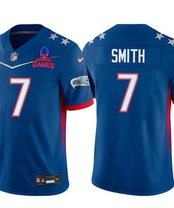 Geno Smith 7 Seahawks Pro Bowl 2023 Patch Men Jersey - Blue