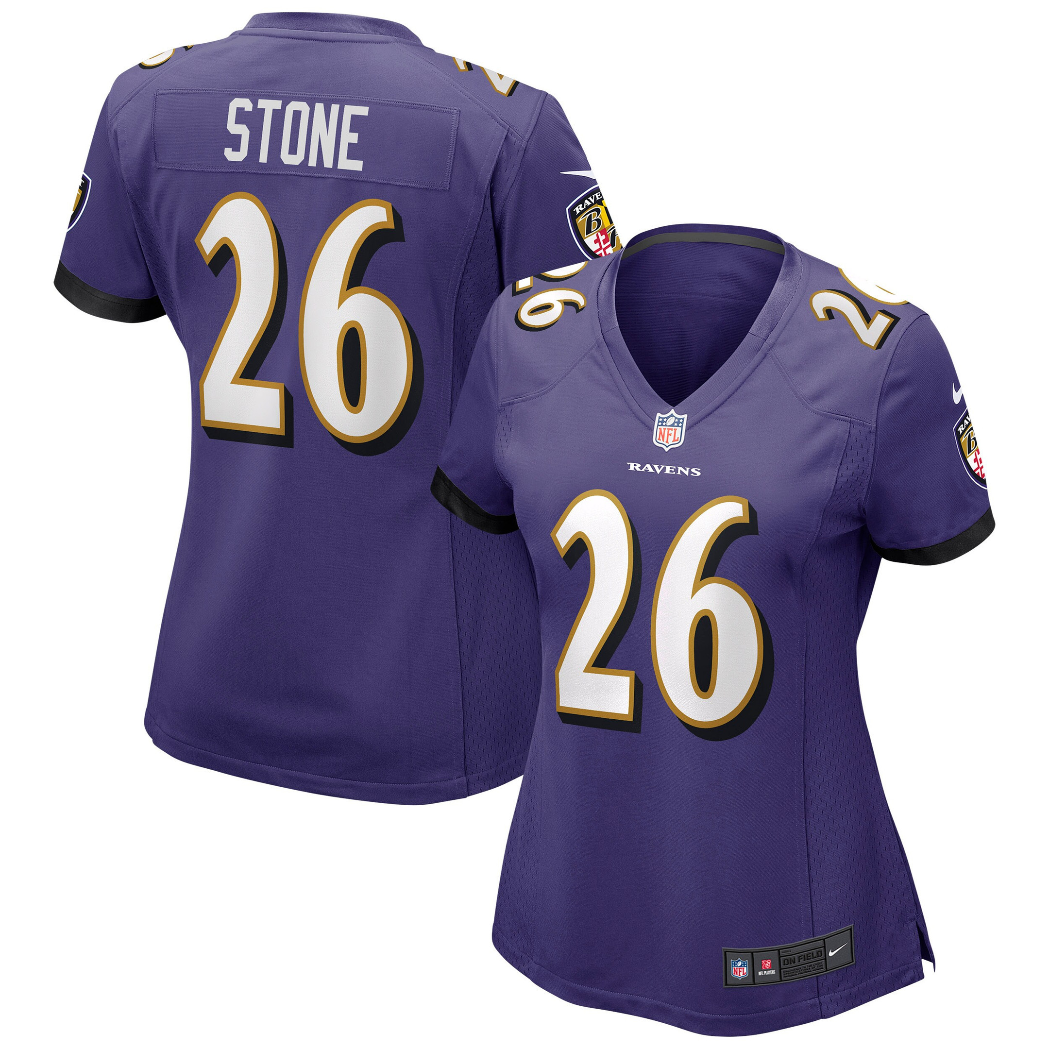 Geno Stone Baltimore Ravens Womens Game Jersey - Purple Nfl