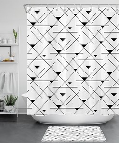 Geometric Abstract Pattern Shower Curtain - Bathroom Decor