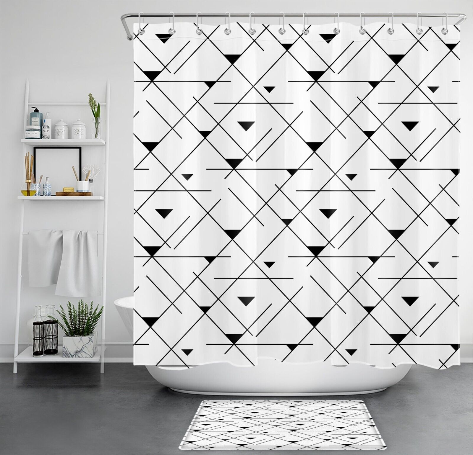 Geometric Abstract Pattern Shower Curtain - Bathroom Decor