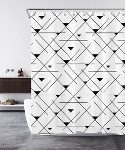 Geometric Abstract Pattern Shower Curtain - Bathroom Decor