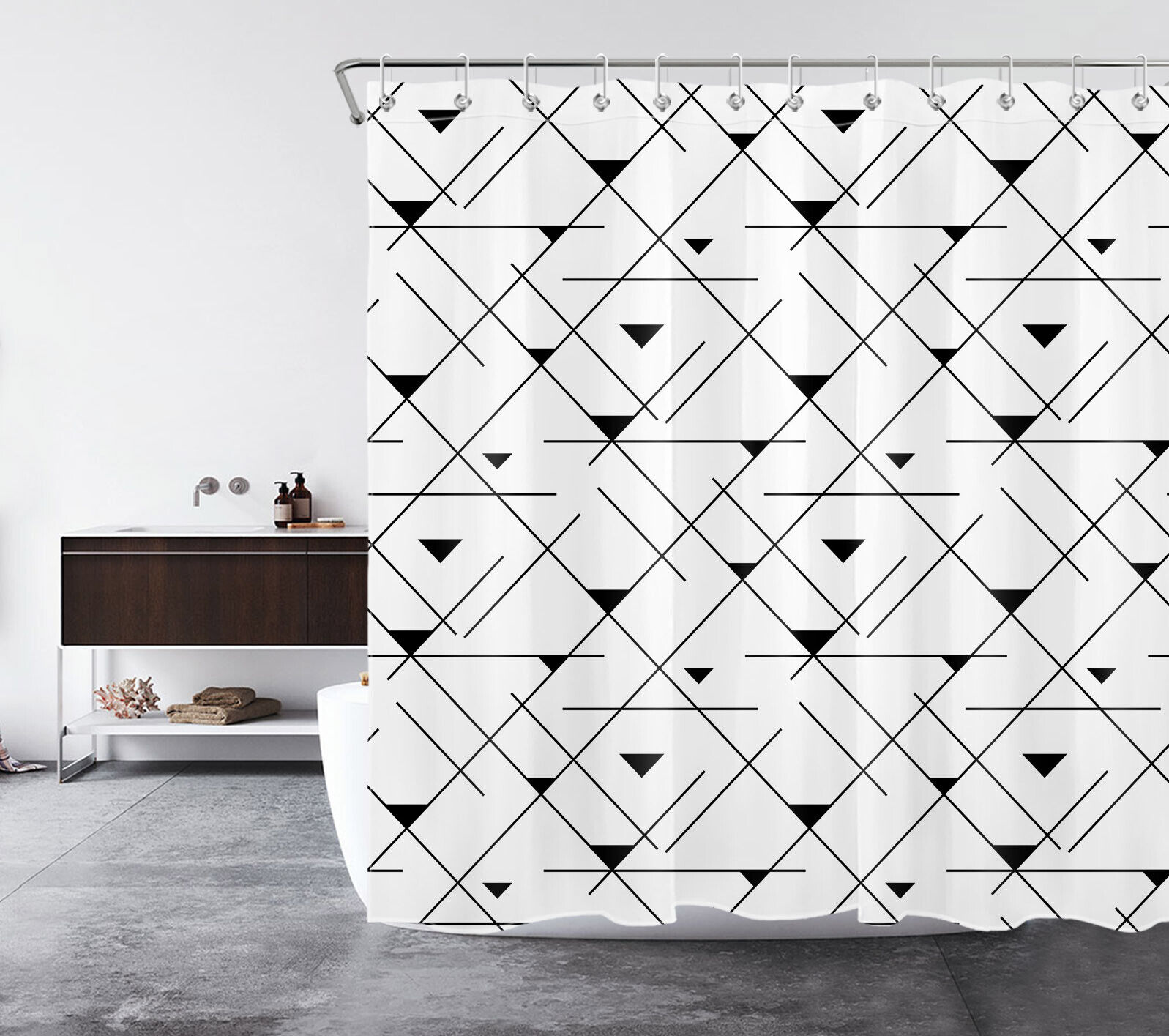 Geometric Abstract Pattern Shower Curtain - Bathroom Decor