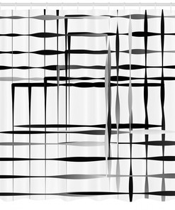 Geometric Art Black Shower Curtain for Contemporary and Abstract Bathroom Decor