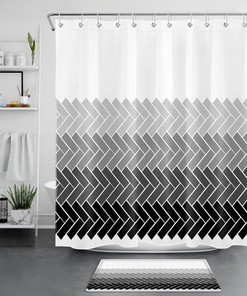 Geometric Pattern Modern Art Shower Curtain - Bathroom Accessory