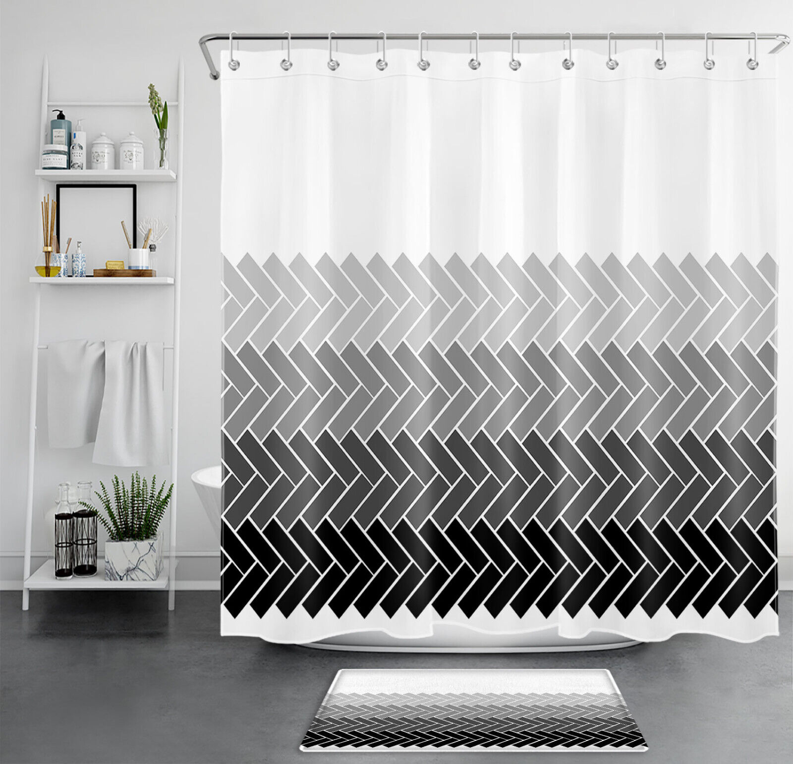 Geometric Pattern Modern Art Shower Curtain - Bathroom Accessory