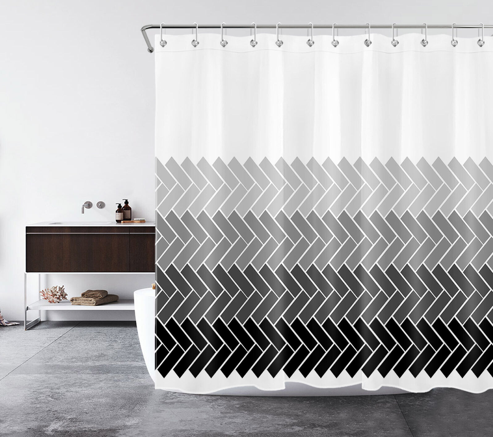 Geometric Pattern Modern Art Shower Curtain - Bathroom Accessory
