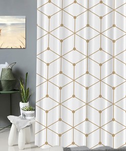 Geometric Pattern Shower Curtain in Multi-color | Home Decor Bathroom Curtain