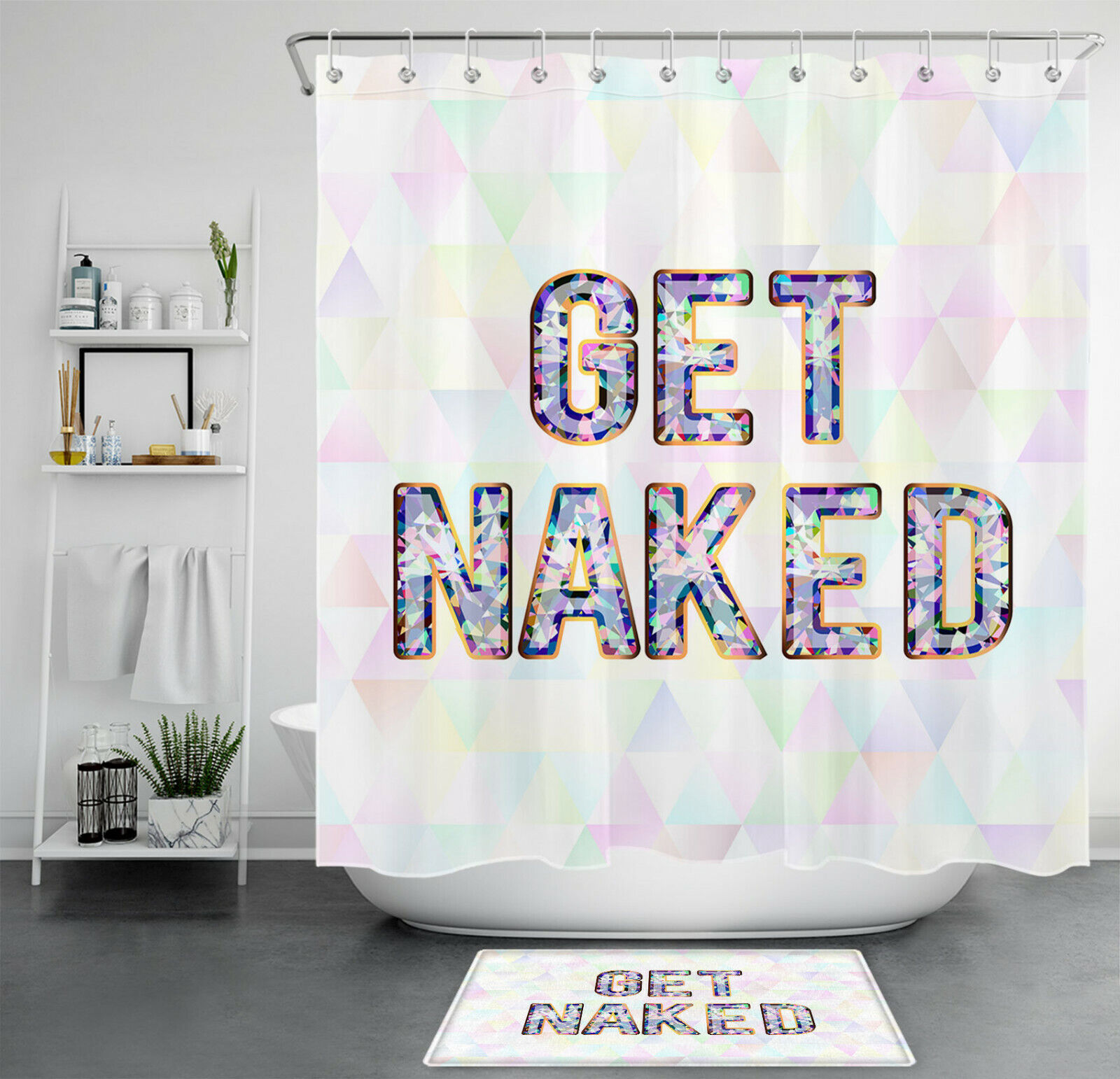 Geometric Shapes and Patterns Shower Curtain for Bathroom Decor - Bathroom Decor