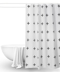 Geometric Striped Shower Curtain - Bathroom Decor