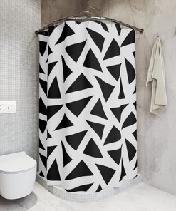Geometric Watercolor Shower Curtain - Modern Bathroom Decor