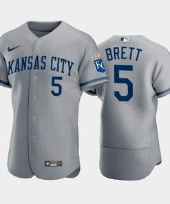 George Brett 5 Kansas City Royals 2022-23 Gray Men's Jersey