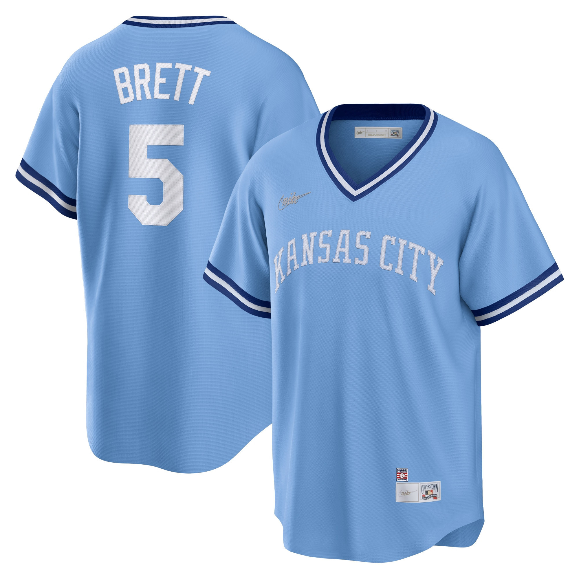 George Brett Kansas City Royals Road Cooperstown Collection Player Jersey - Light Blue Mlb