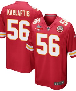 George Karlaftis 56 Kansas City Chiefs Super Bowl LVII Champions 3 Stars Men Game Jersey - Red