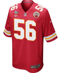George Karlaftis 56 Kansas City Chiefs Super Bowl LVII Champions 3 Stars Men Game Jersey - Red