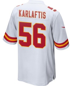 George Karlaftis 56 Kansas City Chiefs Super Bowl LVII Champions 3 Stars Men Game Jersey - White