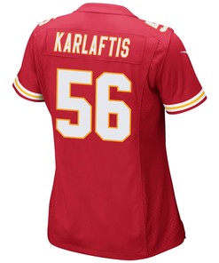 George Karlaftis 56 Kansas City Chiefs Super Bowl LVII Champions 3 Stars Women Game Jersey - Red