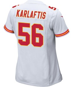 George Karlaftis 56 Kansas City Chiefs Super Bowl LVII Champions 3 Stars Women Game Jersey - White