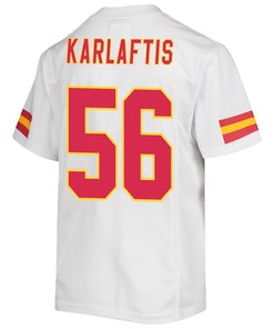 George Karlaftis 56 Kansas City Chiefs Super Bowl LVII Champions 3 Stars Youth Game Jersey - White