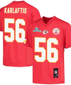 George Karlaftis 56 Kansas City Chiefs Super Bowl LVII Champions Youth Game Jersey - Red