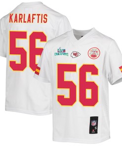 George Karlaftis 56 Kansas City Chiefs Super Bowl LVII Champions Youth Game Jersey - White