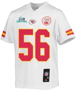 George Karlaftis 56 Kansas City Chiefs Super Bowl LVII Champions Youth Game Jersey - White