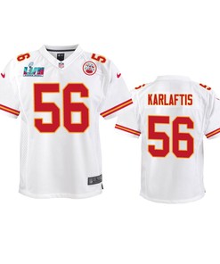 George Karlaftis 56 Kansas City Chiefs Super Bowl LVII Game Jersey - Youth White