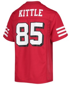 George Kittle 85 San Francisco 49ers Youth Player Logo Jersey - Scarlet