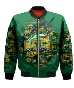 George Mason Patriots Bomber Jacket Camouflage Vintage  - NCAA