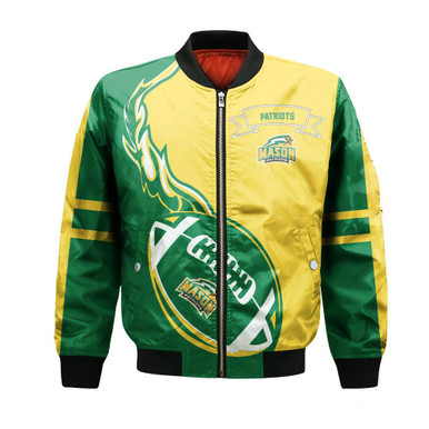 George Mason Patriots Bomber Jacket Flame Ball - NCAA