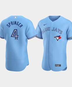 George Springer 4 Toronto Blue Jays Light Blue Alternate Jersey