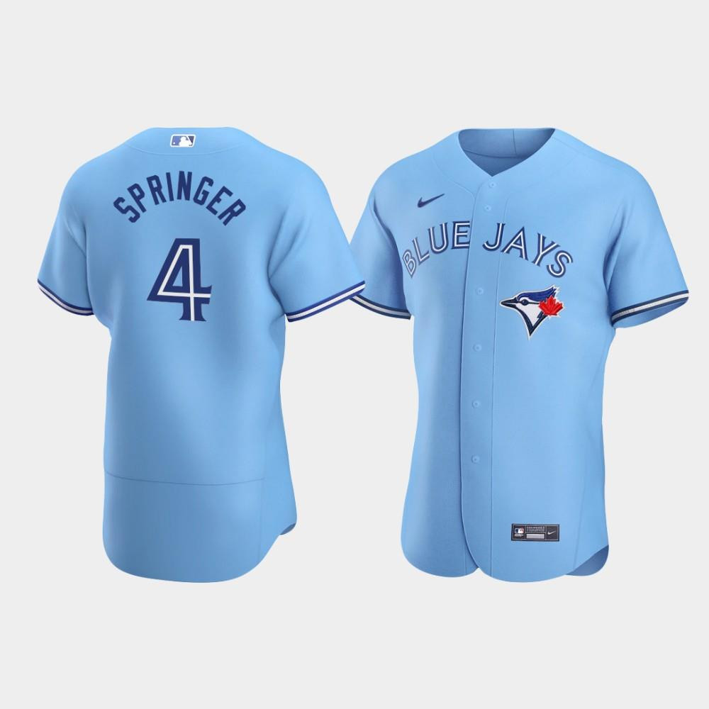 George Springer 4 Toronto Blue Jays Light Blue Alternate Jersey