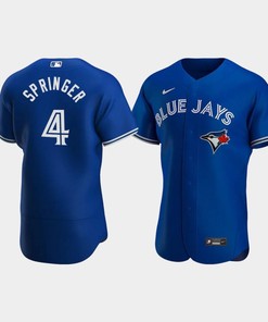 George Springer 4 Toronto Blue Jays Royal Alternate Jersey