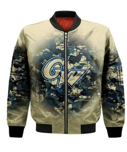 George Washington Colonials Bomber Jacket Camouflage Vintage  - NCAA