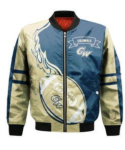 George Washington Colonials Bomber Jacket Flame Ball - NCAA