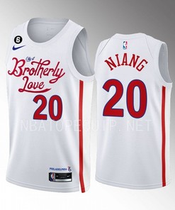 Georges Niang 20 2022-23 Philadelphia 76ers White City Edition Men Jersey Swingman