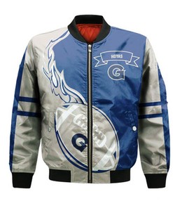 Georgetown Hoyas Bomber Jacket Flame Ball - NCAA