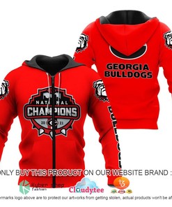 Georgia Bulldogs 2021 National Champions Red Color 3D Hoodie
