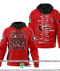 Georgia Bulldogs 2023 Champions 3D Hoodie