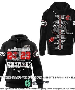 Georgia Bulldogs 2023 National Champions Black 3D Hoodie